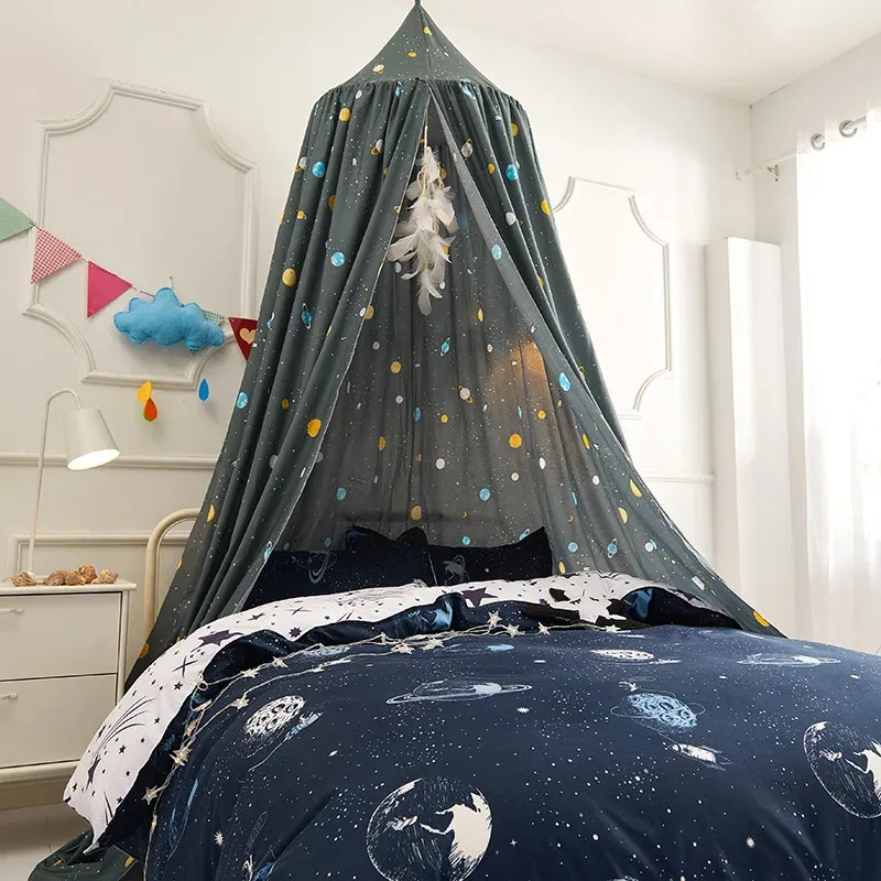 Battilo Bed Canopy Bed Curtain Mosquito Net Children's Tent Round Dome Hanging Indoor Castle Play Tent Kid Room Decora