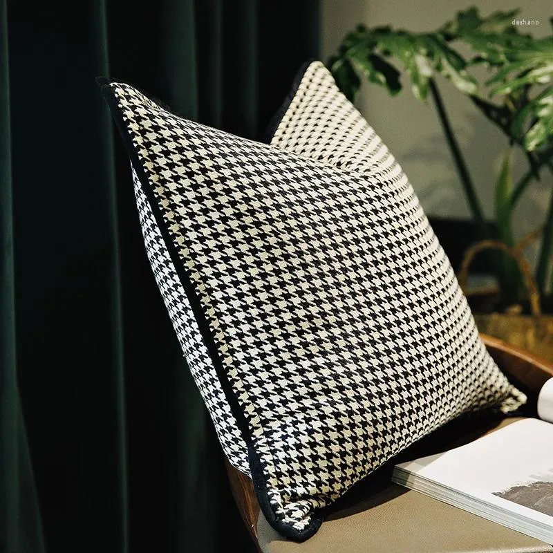 Kissen moderne einfache weiße schwarze hundstootte kunstkissenbezug home dekoration dekorative luxury quadratisch