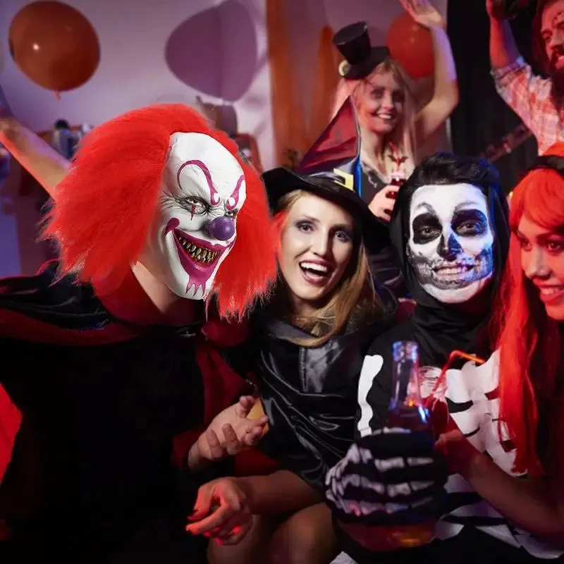 Halloweenowa maska ​​przerażająca Scary Clown Full Face Horror film Pennywise Joker Costume Party Festival Cosplay Prop Decoration 240328