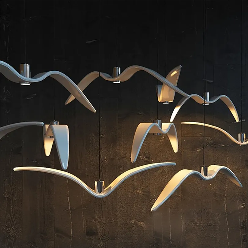 Simple Bird Lamp Modern Led Pendant Lights Home Decor Lampen Seagull Trap Kroonluchters Restaurant Lichten Hall Bird Flock Lampen