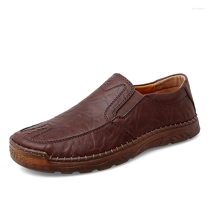 Casual Shoes Men Driving Comfortable Quality Split Leather Loafers Moccasins Tooling Big Size Retro Leisure Walk