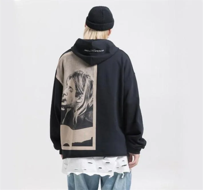 Nagri Kurt Cobain Print Hoodies Männer Hip Hop Casual Punk Rock Pullover Kapuze -Sweatshirts Streetwear Fashion Hoodie Tops Y2011232782313