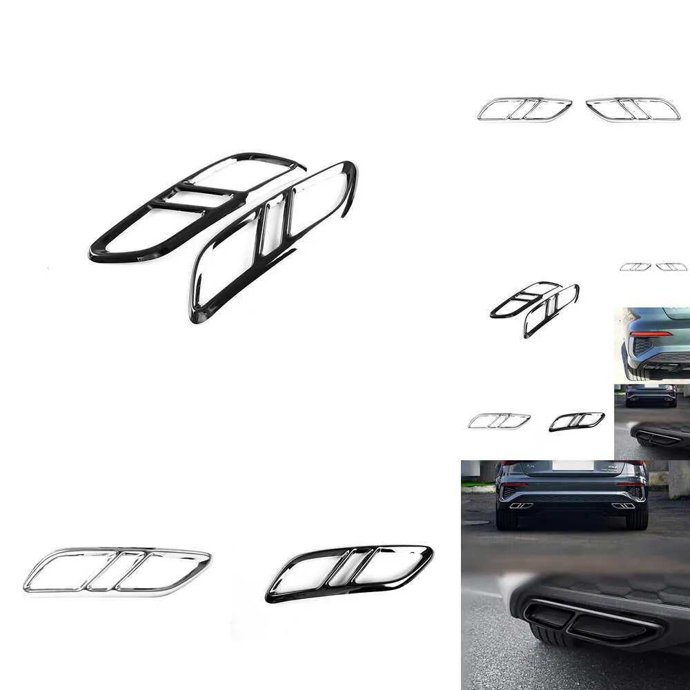 2PCS Metal Sport Titanium Black Sier Tail Throat Vent Trim Cover for Audi A3 8Y 2020 2021 Accessories