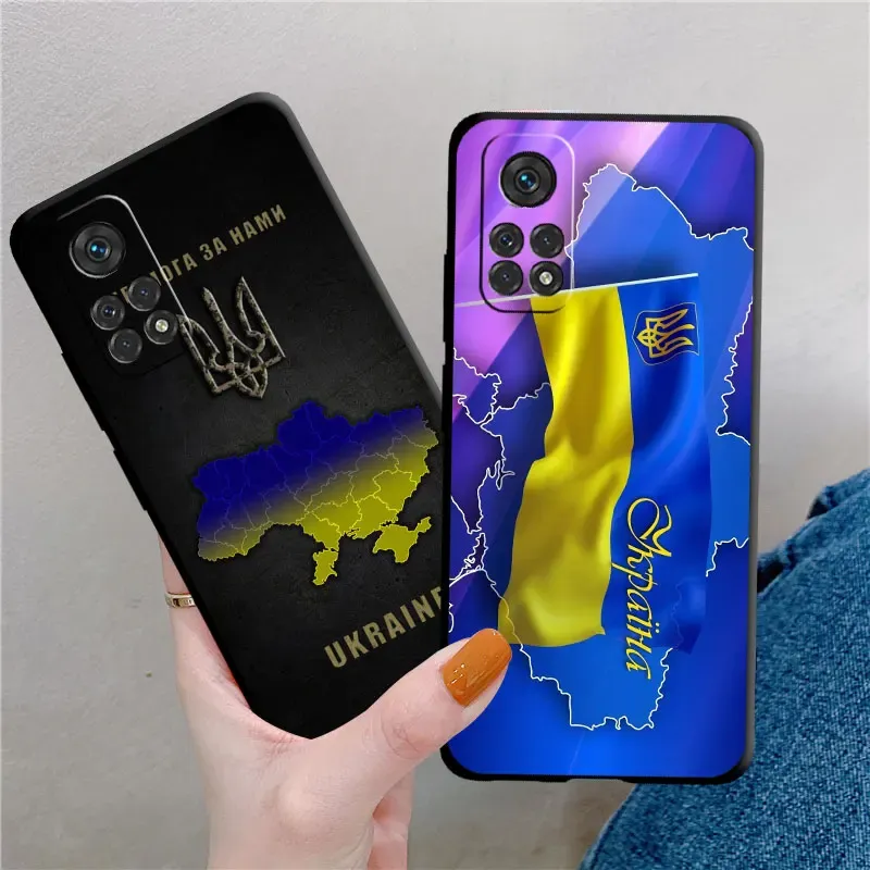 Xiaomi Mi 12 11 12S 11x 10 11t 10t 9t Pro 10s 11 Ultra Not 10 Lite Yumuşak Coque Ukrayna Bayrak Rozet Deseni