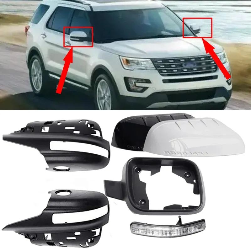 För Ford Explorer 2011-2018 bakspegel spegel svängsignal dörr sida spegel ram yttre bakvy bostadsskal spegel täckning 1 st
