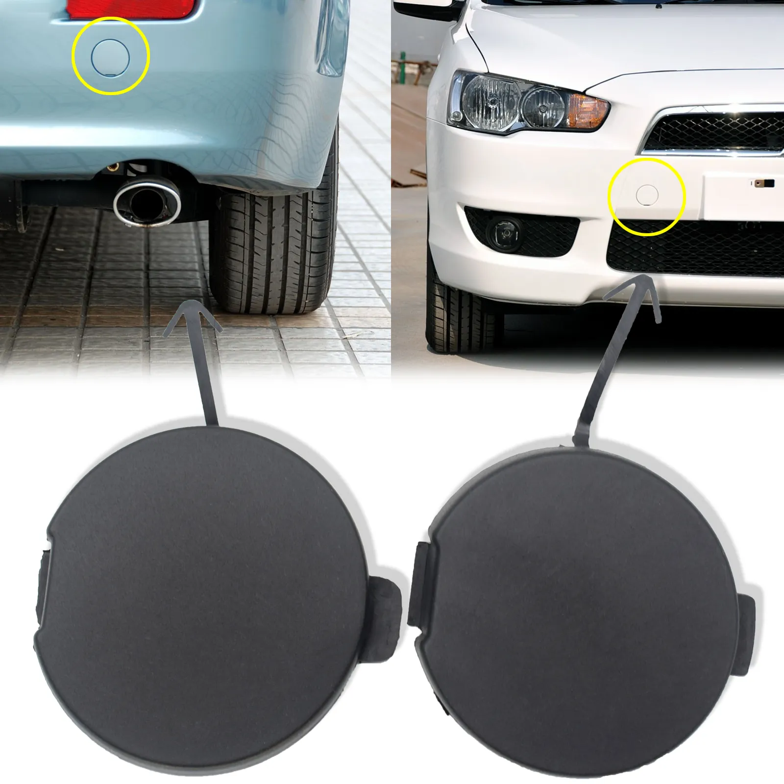 Mitsubishi Lancer Unprimed Car Tow Hook Cover Eye Cap Towing Bumper Accessories