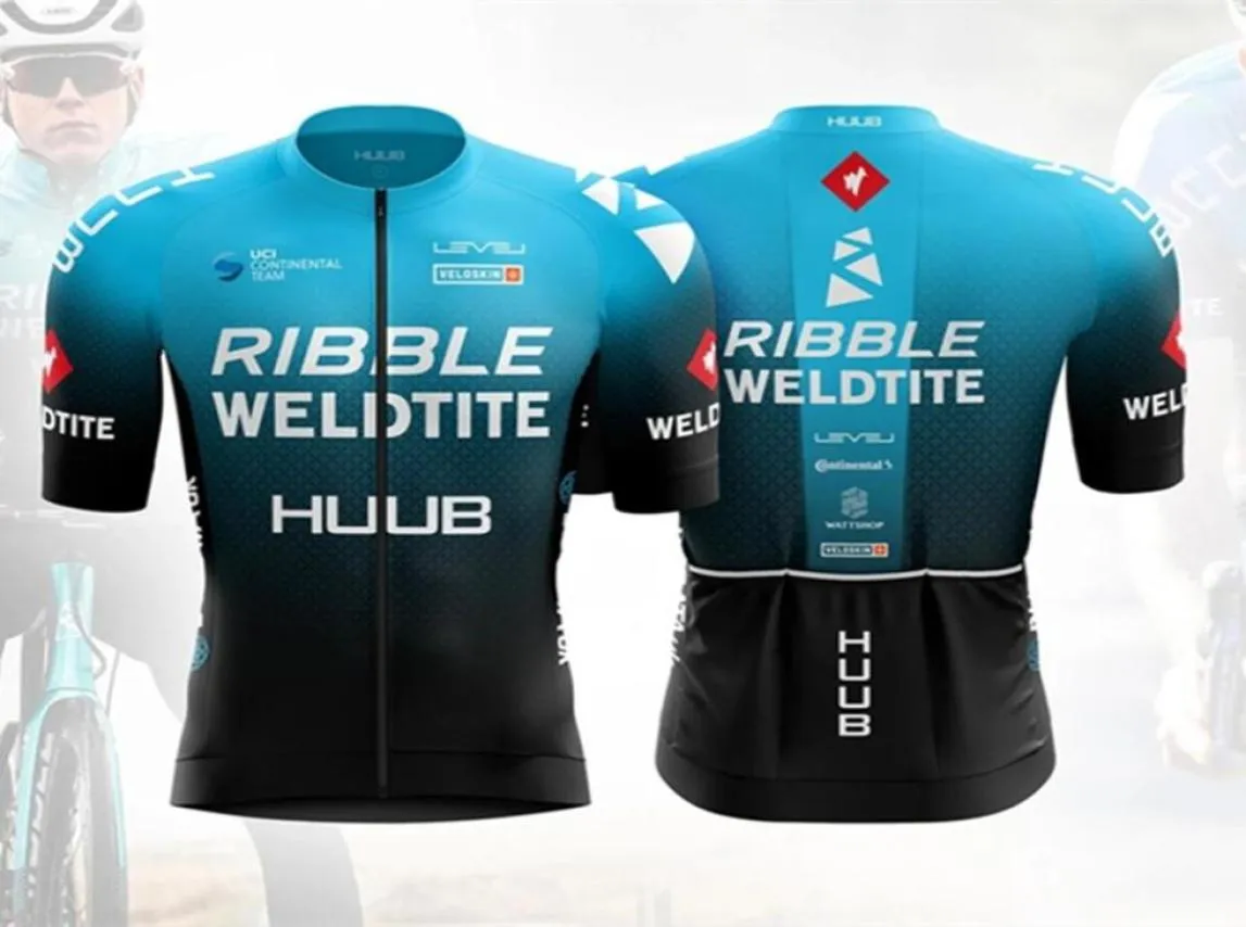 Гоночные наборы 2021 Huub Cycling Jersey Wattbike Мужчины велосипедные костюмы Ribble Weldtite Bike Рубашки нагрудные шорты MTB Командная одежда Ciclismo R6105326