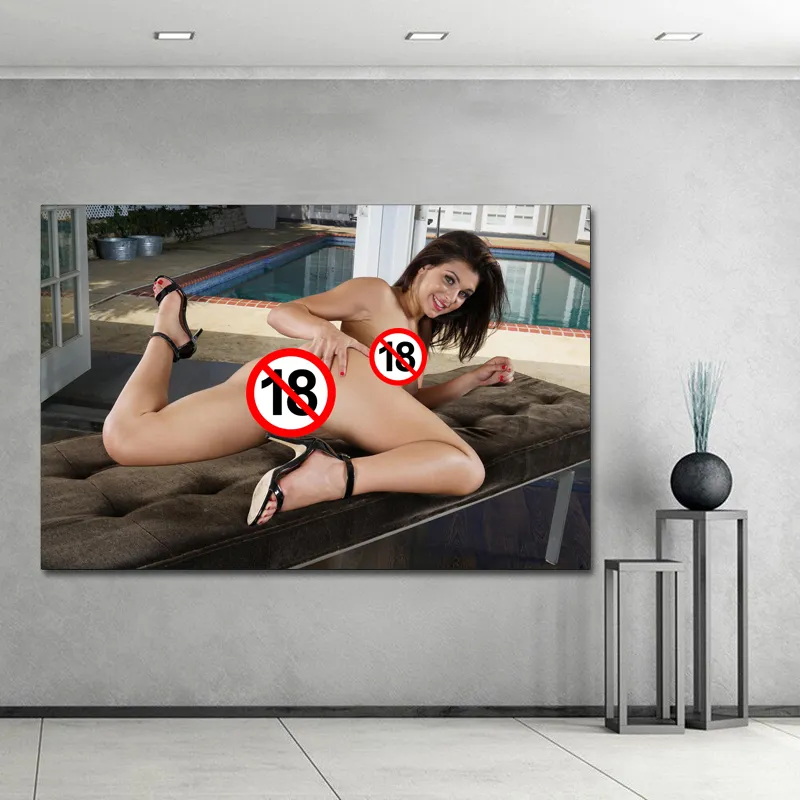 Poster di arte da parete moderna modella sexy ragazza Leah gotti nuda figa donna foto di tela di tela decorazioni per la casa pittura camera da letto