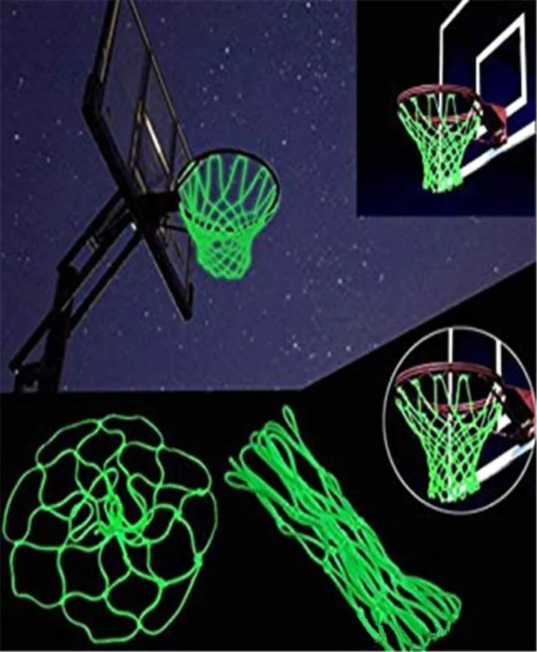 Basketball Net Hoop Glow in The Dark Light Glowing Basketball Hoop Replacement Net All Weather Thick Standard Size Heavy Duty Indo4642071