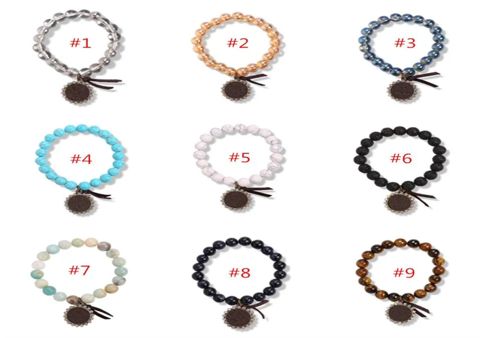 Uomini fatti a mano da donna braccialetti gioielli tigre tigre lave in pietra perle turchesi braccialetti yoga bilanciamento bracciale elastico 7 chakra preghiera ba8816896