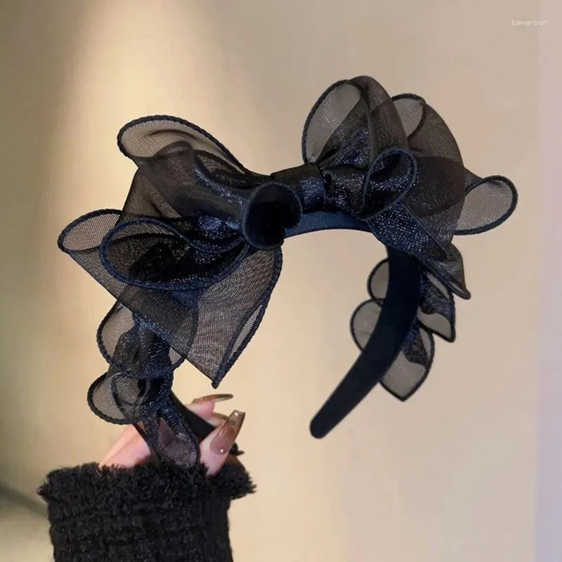 Fournions de fête Elegant Bandband Black-Butterfly Bow pour les femmes accessoires de cheveux français