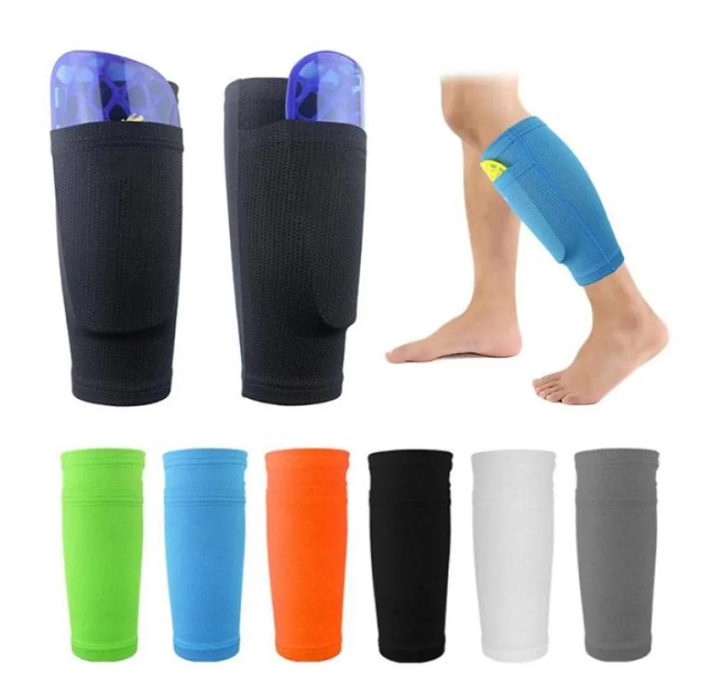 1Pair Soccer Protetive Meocks com bolso para o futebol Shin blocas de perna com suporte para o guarda adulto da canela Sock Guard7228551