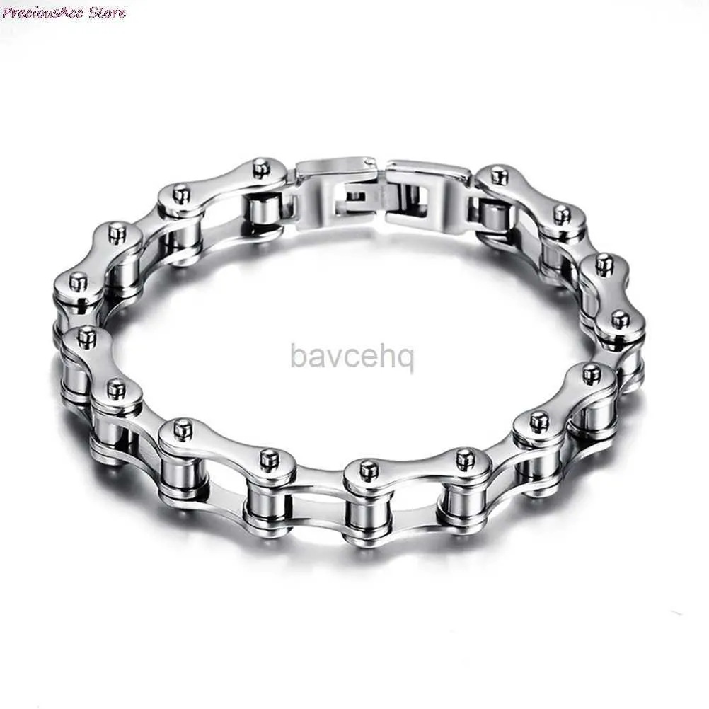 Bangle Stainless Steel Biker Chain Bracelet Mens Bracelet Link Chain Motorcycle Bicycle Style Bracelets Fashion Punk Bangles Jewelry 240411