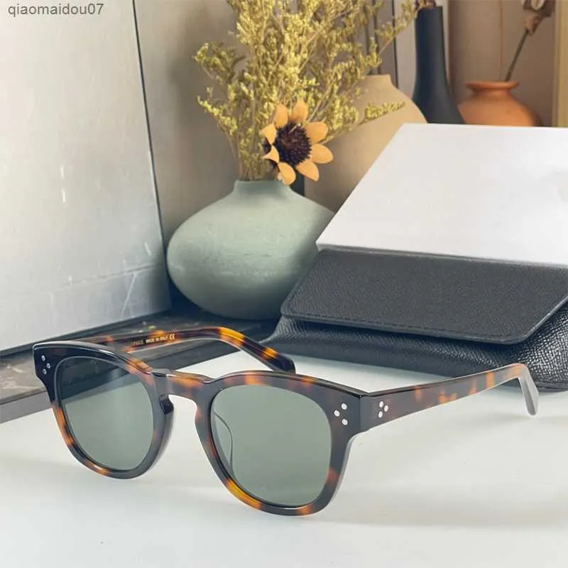 Solglasögon designer svart acetat stora solglasögon för män kvinnor polariserade fyrkantiga ram tre prickar glasögon platt leopard kör 42 glas 40233 överdimensionerad sexig lux