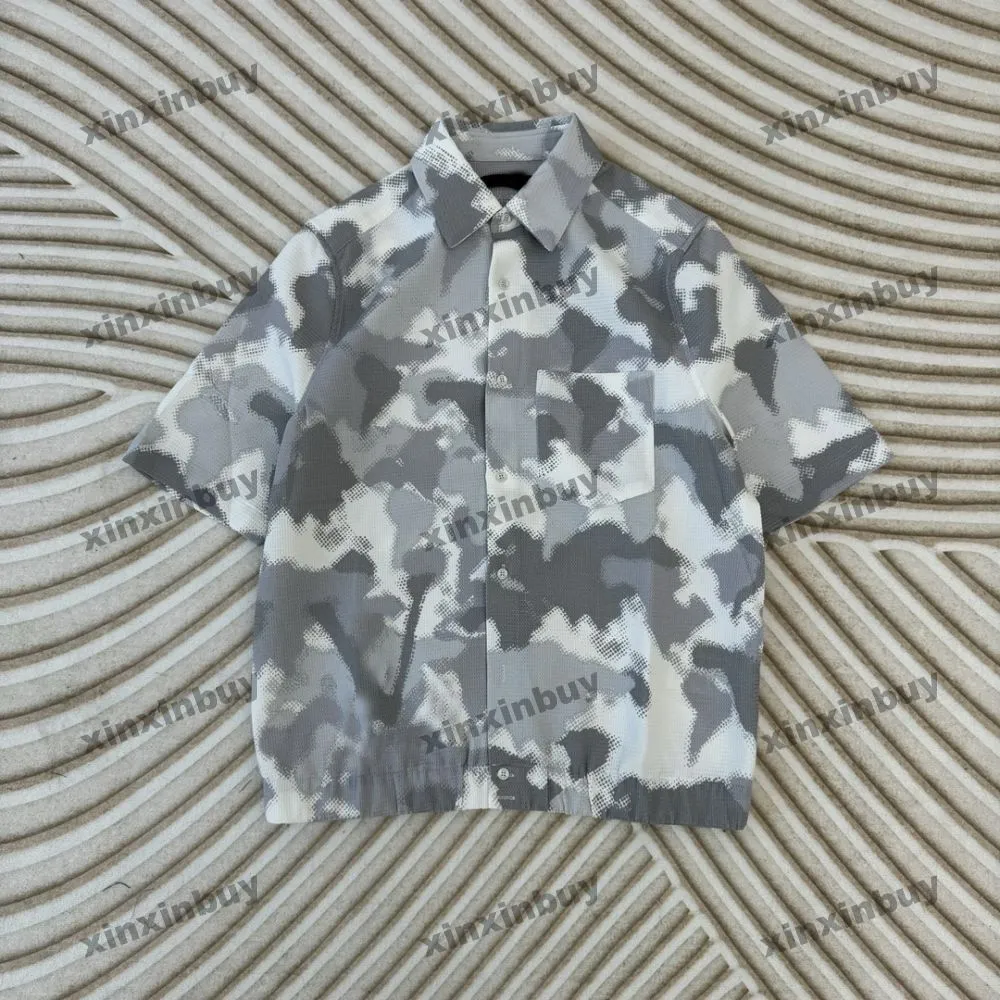 Xinxinbuy Men Designer Tee T-shirt 2024 Italie Camouflage Coton Coton Coton Coton Femmes Gris Black Blue Abricot S-2xl