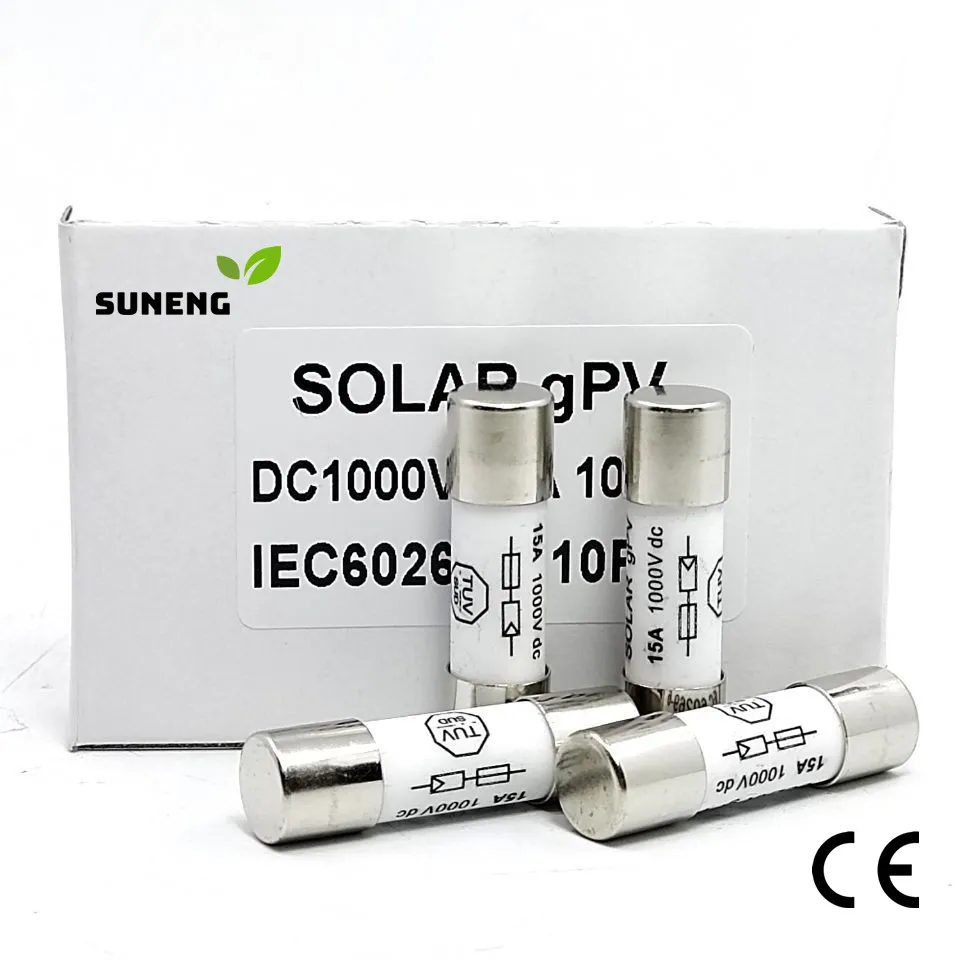 Metal Alloys Fuse 10/20/30/50/100pcs DC Fuse 1000V 10A 15A 20A 30A 32A DC 10*38MM PV gPV Fuse for Solar Power System Protection