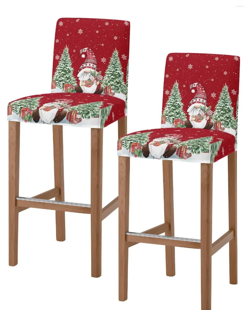 Sandalye, Noel ağacı cüce kar tanesi bar kısa arka streç tabure kapağı kolsuz ofis koltuğu kapsıyor