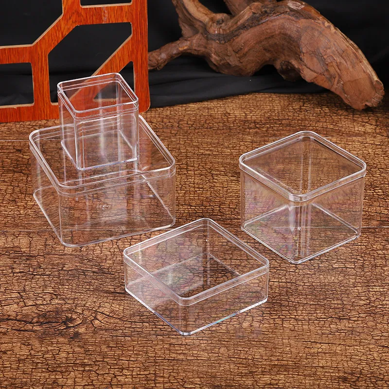 Boîtes en acrylique transparente avec couvercle en plastique Organisateur Boîte cadeau cadeau alimentaire Conteneur de rangement de bonbons pour la maison Affichage de jouet