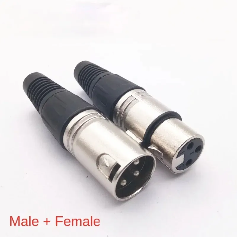 2024 3Pin XLR Microphone Adapter Plug 3 Pin XLR Male Female Cannector Cannon Cable Cable لموصل MIC Solder بالتأكيد ، إليك موجودة