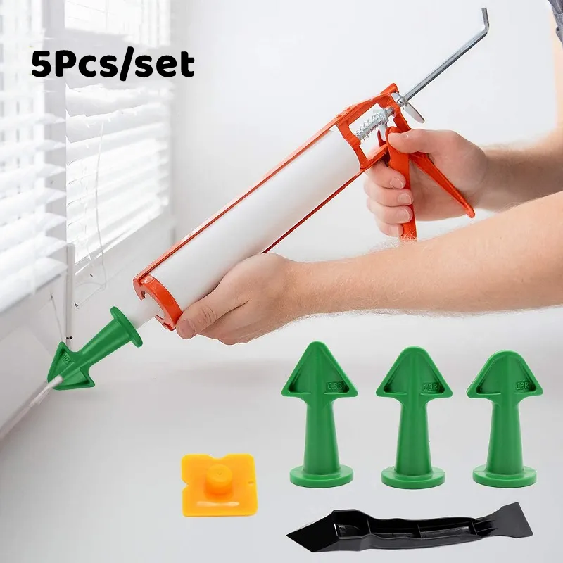 5pc caulking munstycke applikator efterbehandlingsverktyg spatula plastlim spade kakel tegel fogar golv silikon remover hand verktygsset