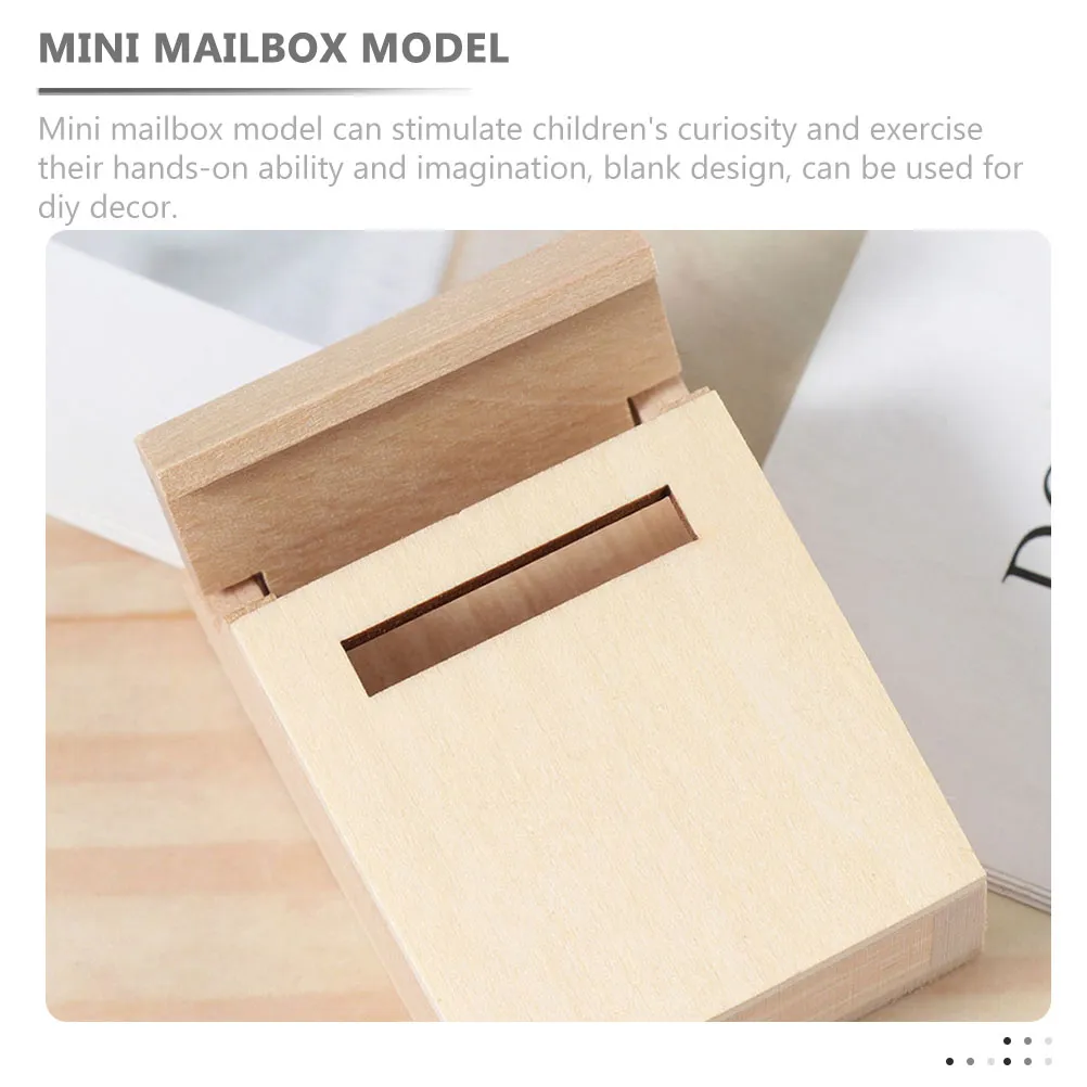 Ornament House Mini Mailbox Blank Miniature Wood House Miniatyres Model Wood