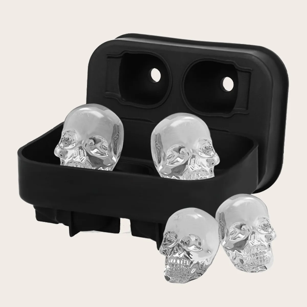 3D Skull Ice Cube Mold Whisky Beer Bartenders Ice Ball Silicone Mold Party Bar Tool