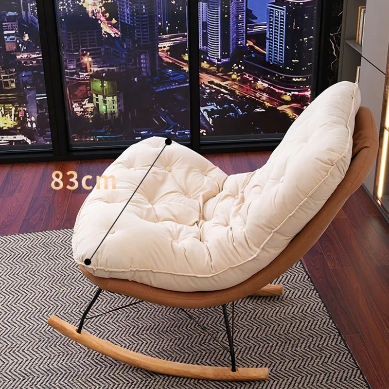 レジャーエラスティックレザーリビングルームチェア快適なロッキング布張りリクライニングチェア椅子ミューブルズデラサララウンジ家具