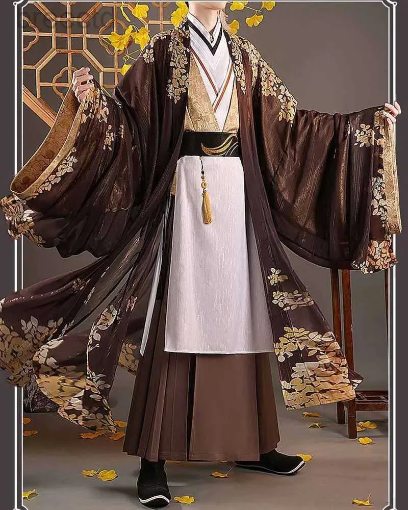 Anime Costumes Anime Costumes Men Women Halloween Carnival Cosplay Costume Women Ancient Chinese Hanfu Brown Set Party Outfit Plus Size 2XL 240411