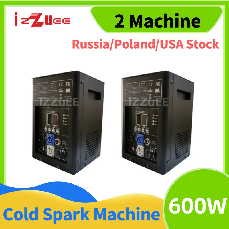 0 Duty 2pcs Ti Powder Cold Spark Machine 600w with Flightcase Machine DMX Remote Sparkular Machine Wedding DJ Cold Firework