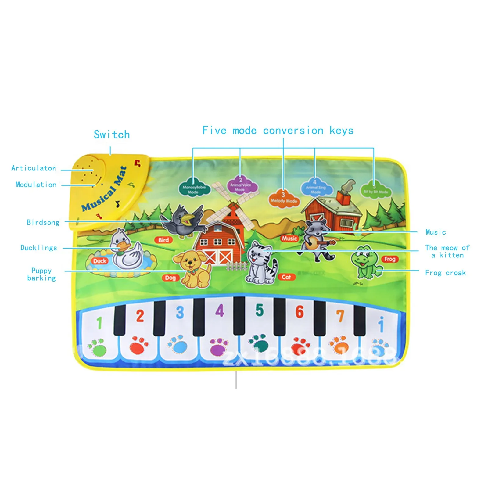 37x60cm pour bébé piano tapis musics pavé abrogeant animal pour jouer des jouets bébé apprentissage des instruments de musique toys pour enfants enfants