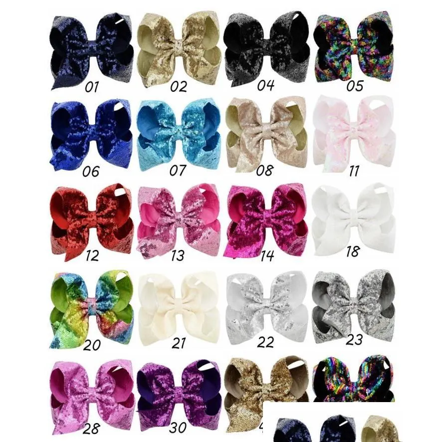 Accessori per capelli baby grandi paillettes a nastro grosio a fili arco clips ragazze bowknot barrette kids boutique sirene sirene bambini calare otmqm