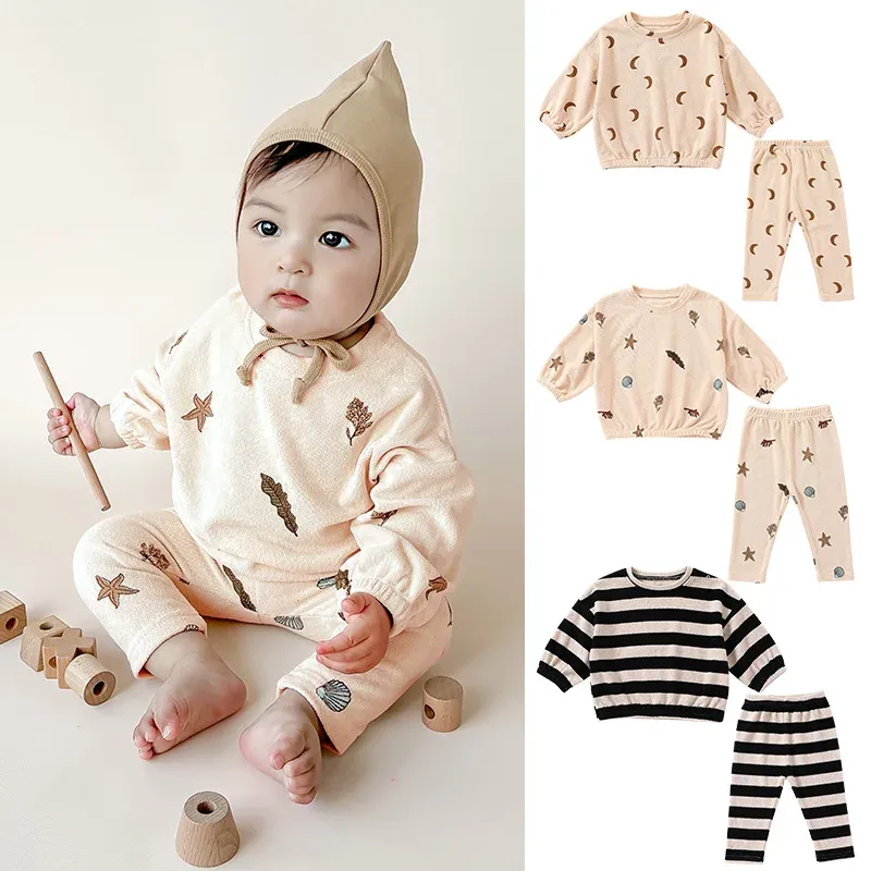 Trousers Spring Autumn Baby Girls Clothing Set Fashion Infant Full Toddler Boys Hoodie+Pants Suit 2Pcs Sets