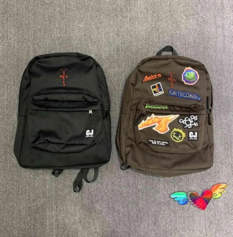 Backpack Men Women High Quality Embroidered Cactus Jack Bag Black Brown Backpacks T2207228495094