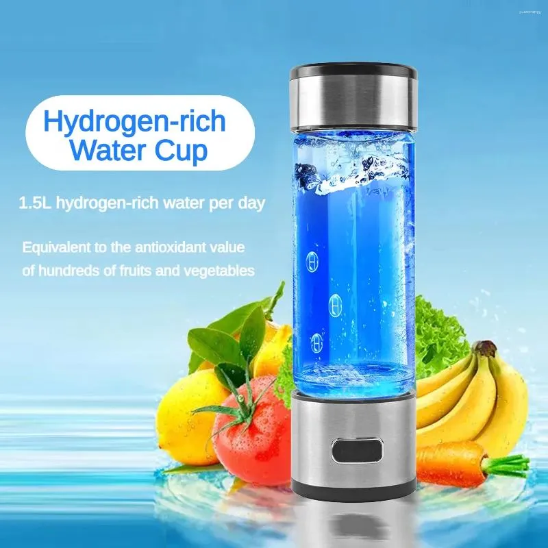 Waterflessen 400 ml draagbare waterstoffles kwaliteit filter ionen antioxidant lonizer verbeteren in 3 minuten