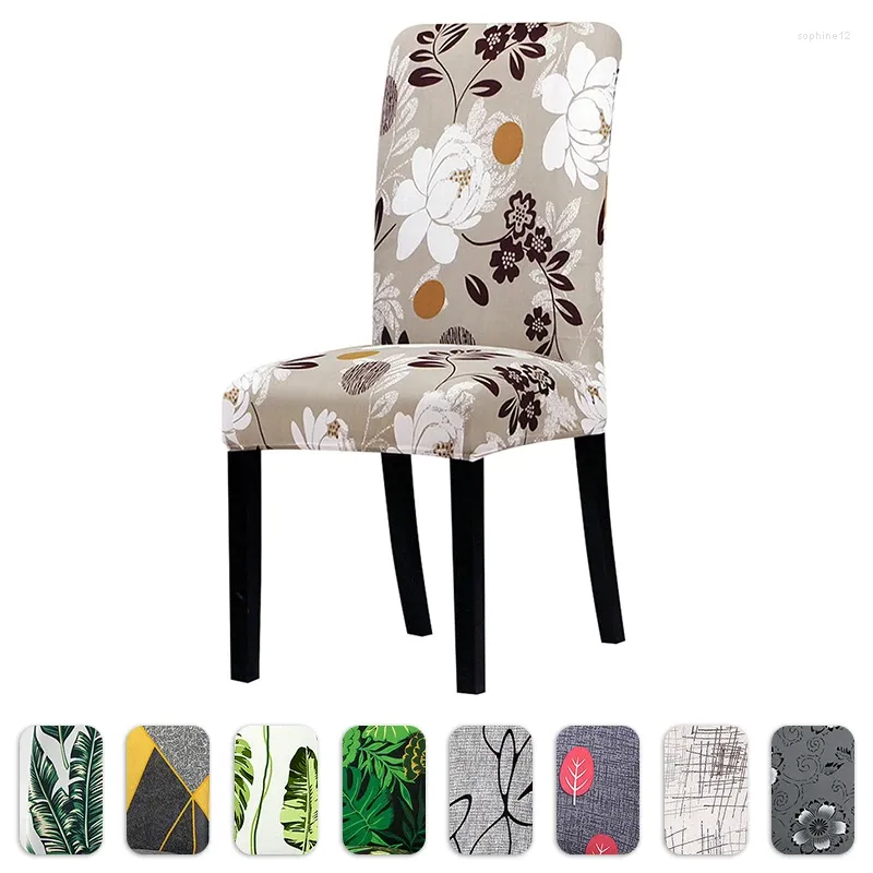 Chair Covers Printed Cover Stretch Seat Dining Protector Slipcover Room Chairs For Kitchen Decoration