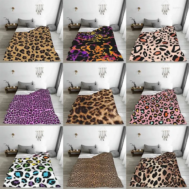 Blankets Colorful Leopard Print Seamless Pattern Bed Blanket Flannel Air Conditioning