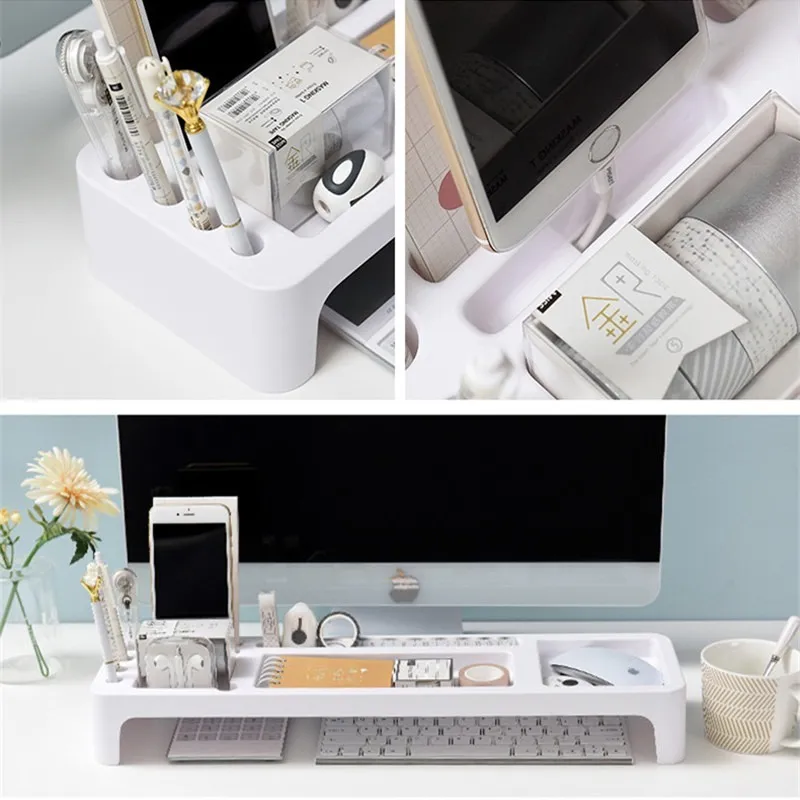 Desk Organizer Table Desktop Storage Holder Keyboard Drawer Office Tangentbord Förvaring Rack Home Stationery Storage Accessories