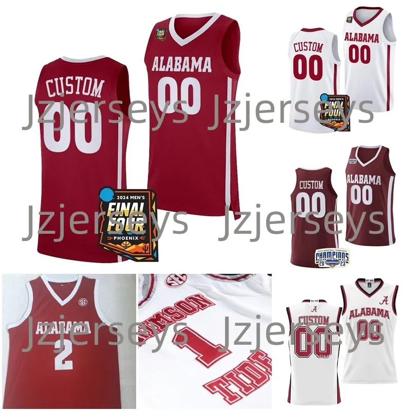 Alabama Crimson Tide Basketball Jersey NCAA College Basketball Uniforms pour hommes et femmes enfants