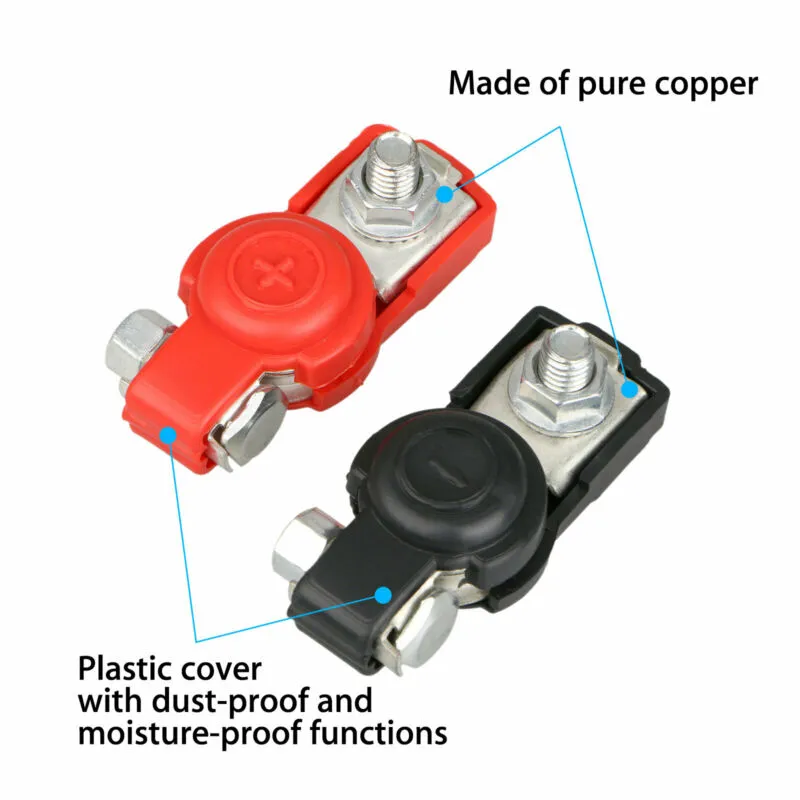 10-Pair Car Battery Terminal Clamps Connectors - Pure Copper Positive/Negative Terminals For Nissan & More