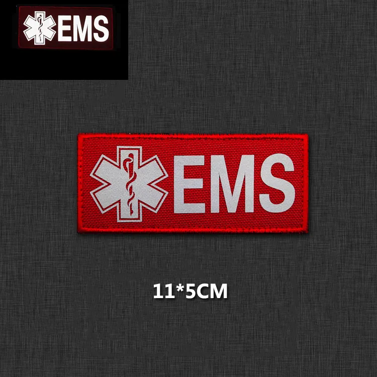 Large Ems Reflective Patch with Hook Loop, Emt Badge, Life Star Strip ...