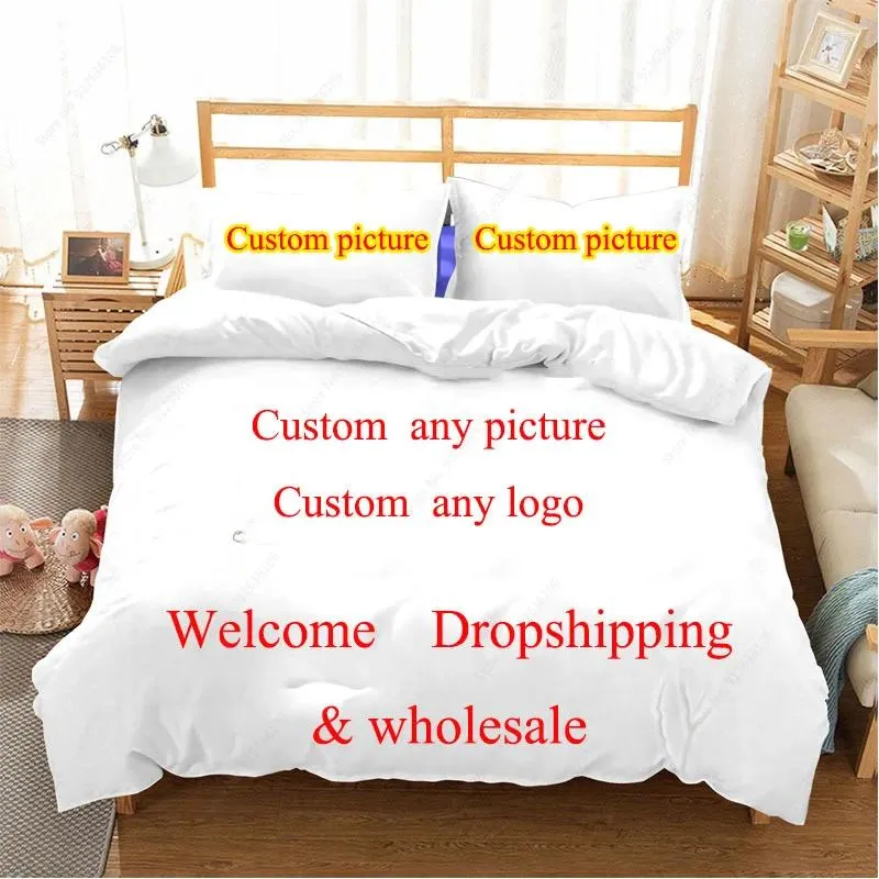 Sets de ropa de cama Nordic Luxury 3D Personalizado Impresión personalizada 3pcs Combinación de almohada de tapa nórdica cómoda EU/EE. UU.