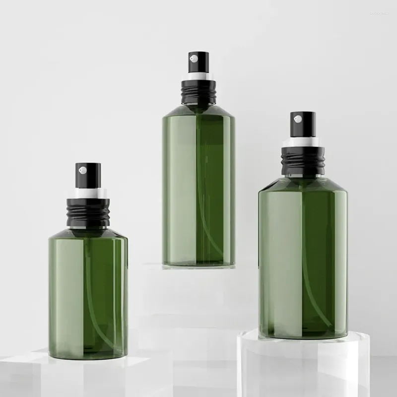 Opslagflessen 30 stks 50 ml 100 ml 150 ml 200 ml lege groene plastic spuitfles met blackatomizer cosmetische parfumcontainerverpakking