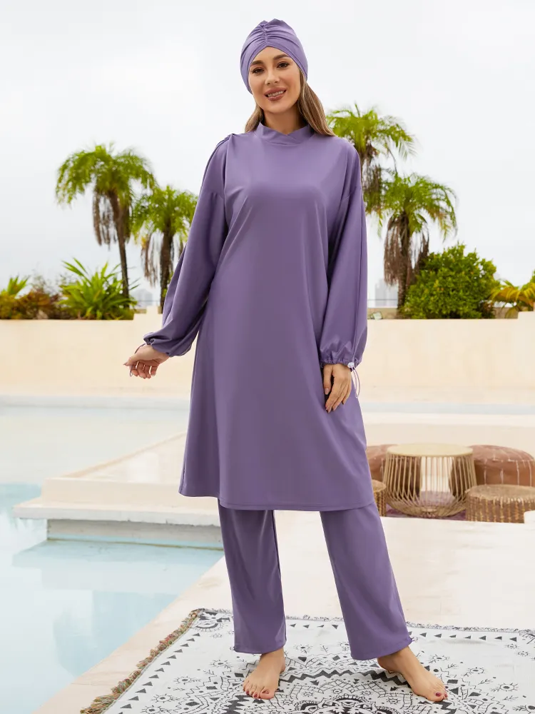 muslim swimming dress Womens Muslims Swimsuits 3 Pieces Full Cover Burkinis Modest Swimwear Rash Guard XSmall = Size 0 Swimwear Muslim Modest Swimsuit Hijab