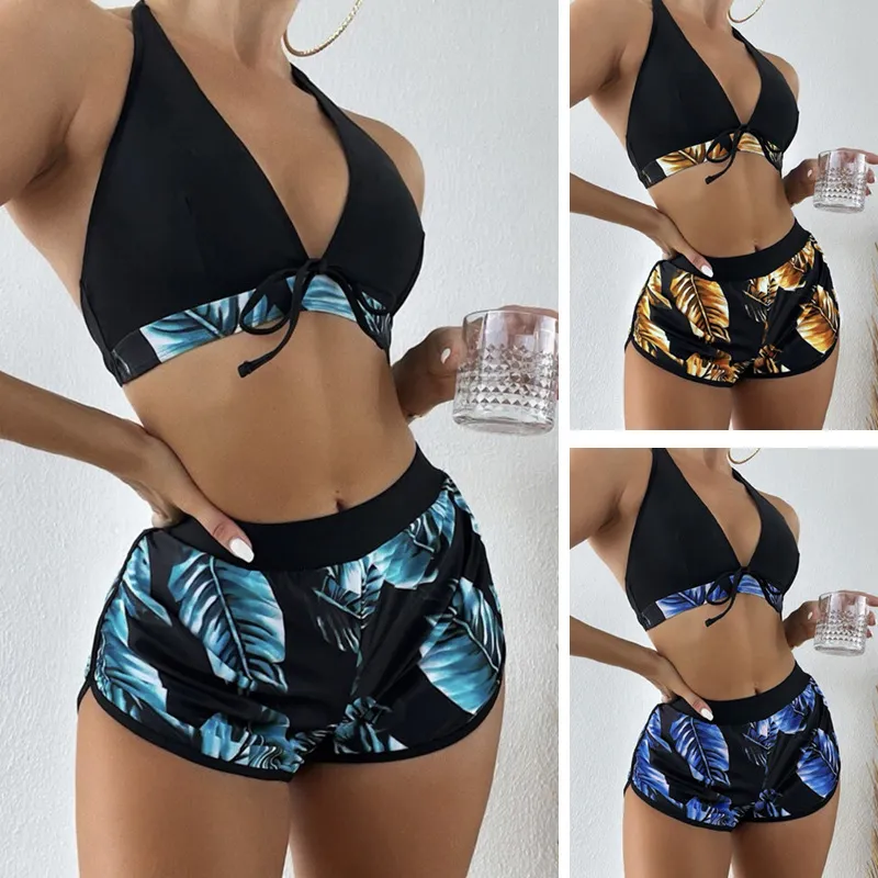 halter top bikini high waisted