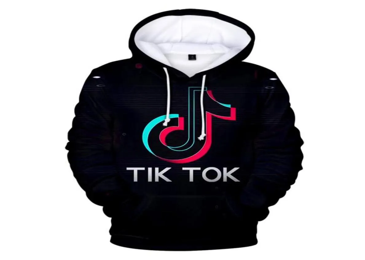 Tik Tok 3D Print Женщины -толстовки толстовок Harajuku Streetwear Hip Hop Pulver Jacket Женский спортивный костюм Unisex Tops5847077