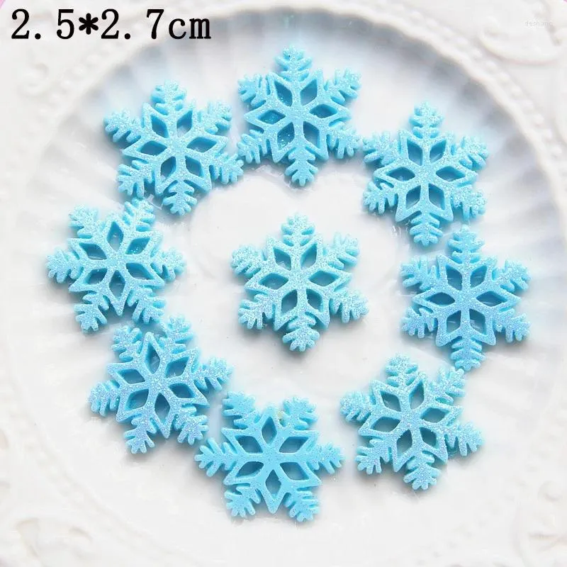 Decorative Figurines 20Pcs Christmas Snowflake Flat Back Resin Cabochon Scrapbooking Fit Phone Deco Parts DIY Hair Bows Center Accessories