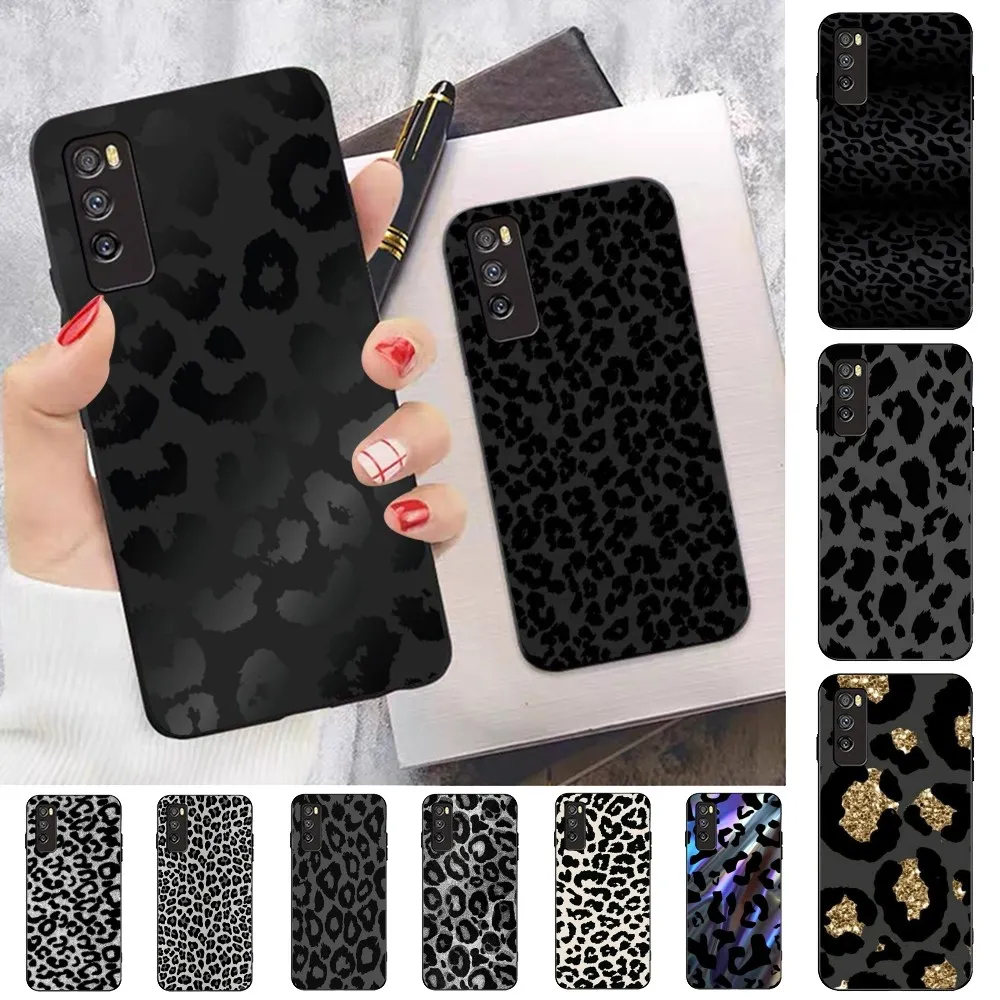 Leopard Print Black Phone Case For Huawei Mate 10 20 30 40 50 lite pro Nova 3 3i 5 6 SE 7 pro 7SE