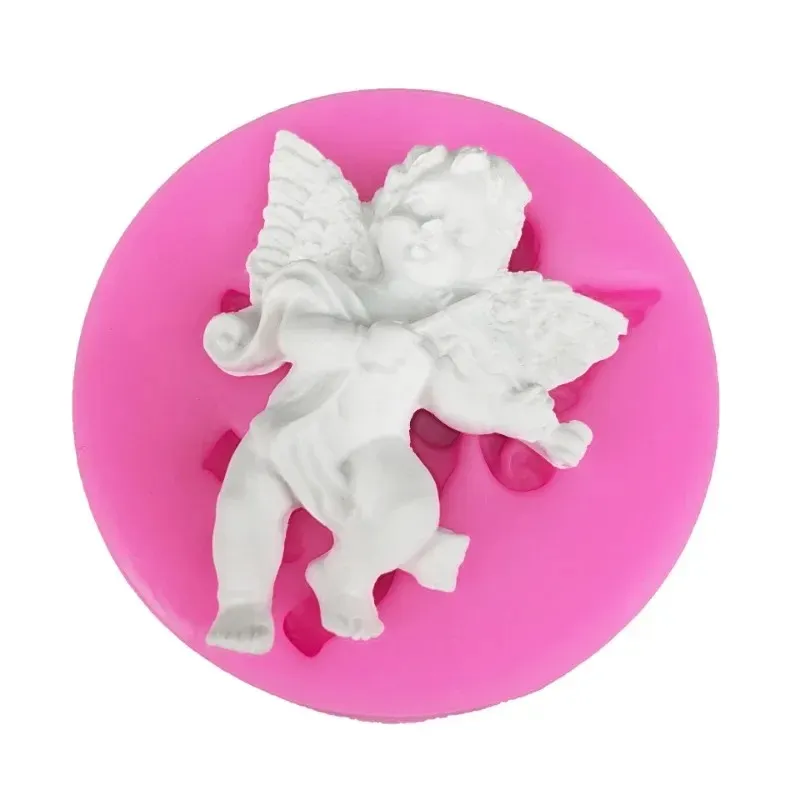 3D Cupid Angel Baby Silicone Fondant Mögel Kakan dekorera verktyg tvålharts choklad godis dessert cupcake kök bakmögel mögel