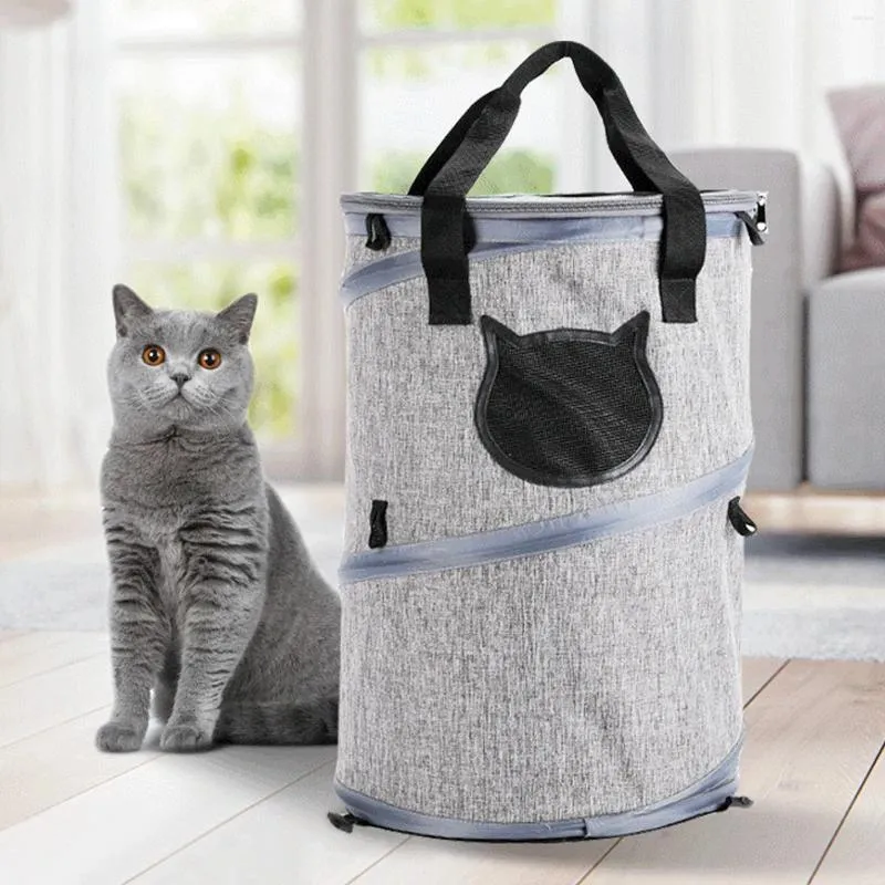 Porteurs de chats stressait une cage à face molle portable (gris) pliable sac de lit PET d'autres