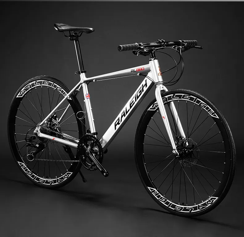 DHgate Gravel Road Bike Curved Handle Aluminum Racing Bike Dual Disc Brakes Sports Outdoors